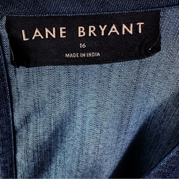 LANE BRYANT | Chambray Flutter-Sleeve Smocked-Waist Romper Women's 16 - Picture 8 of 8